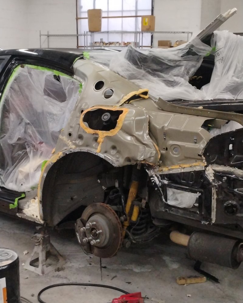 Mid-repair at Guttenberg Auto Body